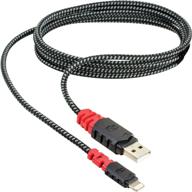 ⚡ tuff tech 23396: прочный кабель с плетением из 6 футов для зарядки lightning usb для настраиваемых аксессуаров. логотип