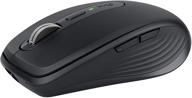 logitech mx anywhere 3 compact performance mouse - graphite: wireless, comfortable, 🖱️ fast scrolling, any surface, portable, 4000 dpi, customizable buttons, usb-c & bluetooth compatible logo