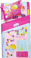 🛏️ interactive kids bedding set - playtime twin bed sheets with 50+ games & puzzles, soft microfiber (includes fitted sheet, flat sheet, and reversible pillowcase) - pink logo