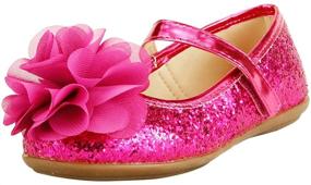 img 4 attached to 👠 Doll Maker Girls' Glitter Flat Shoes FBA173056D Size 6 - Flats