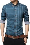 👕 classic plaid button-up: localmode cotton sleeve shirt for timeless style logo