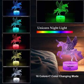 img 3 attached to 🦄 Focusky Unicorn Gifts for Girls, Unicorn Night Light Lamp with Dimmer, 16 Colors and 7 Colors Changing, Touch and Remote Control, Unicorn Toys Birthday Gifts for Girls 2-9 Years Old