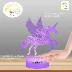 img 2 attached to 🦄 Focusky Unicorn Gifts for Girls, Unicorn Night Light Lamp with Dimmer, 16 Colors and 7 Colors Changing, Touch and Remote Control, Unicorn Toys Birthday Gifts for Girls 2-9 Years Old