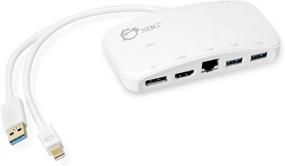 img 4 attached to 🔌 SIIG Mini-DP Video Dock - Mini DisplayPort to HDMI/DisplayPort, USB 3.0 Hub & Gigabit Ethernet Port for Macbooks, Surface Pros | JU-H30212-S1