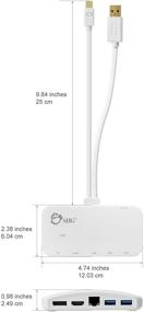 img 1 attached to 🔌 SIIG Mini-DP Video Dock - Mini DisplayPort to HDMI/DisplayPort, USB 3.0 Hub & Gigabit Ethernet Port for Macbooks, Surface Pros | JU-H30212-S1