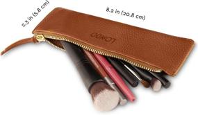 img 3 attached to 🖋️ Londo Genuine Leather Pen and Pencil Case (Brown) with Zipper - OTTO250: Compact and Stylish Storage for Writing Utensils