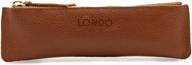 🖋️ londo genuine leather pen and pencil case (brown) with zipper - otto250: compact and stylish storage for writing utensils logo