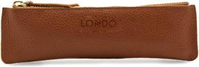 img 4 attached to 🖋️ Londo Genuine Leather Pen and Pencil Case (Brown) with Zipper - OTTO250: Compact and Stylish Storage for Writing Utensils