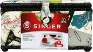 синджер 07281 винтажная швейная корзина, включающая основные аксессуары для шитья. логотип