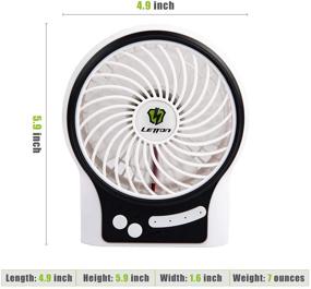 img 2 attached to 🌬️ LETTON Portable Mini USB Fan: Rechargeable Battery, 3 Speeds, LED Light - White | Ideal for Home Use