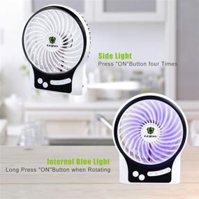 img 3 attached to 🌬️ LETTON Portable Mini USB Fan: Rechargeable Battery, 3 Speeds, LED Light - White | Ideal for Home Use