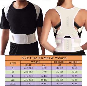 img 3 attached to 🩺 Thoracic Back Brace Posture Corrector with Magnetic Lumbar Support Belt - Relieve Back Pain, Enhance Thoracic Kyphosis - Suitable for Men & Women (Medium, White)