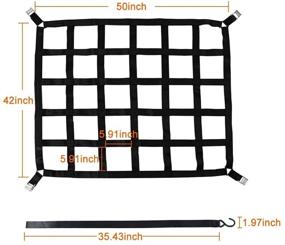 img 3 attached to Сетка для короткого грузового отсека SKYTOU - Тяжелая сетка для пикапов с замками-клиперами и карабинами S-образными (42х50 дюймов)