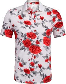 img 2 attached to URRU Floral Flower Natural T Shirt Men's Clothing for Shirts