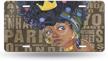african american afro black gril license plate 6&#34 logo