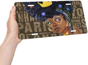 img 3 attached to African American Afro Black Gril License Plate 6&#34