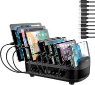 🔌 orico 120w charging station for multiple devices - 10 usb fast ports + 10 short mixed cables - organizer stand for cell phones, smartphones, tablets, iwatch, airpods logo