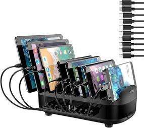 img 4 attached to 🔌 ORICO 120W Charging Station for Multiple Devices - 10 USB Fast Ports + 10 Short Mixed Cables - Organizer Stand for Cell Phones, Smartphones, Tablets, iWatch, Airpods