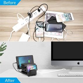 img 3 attached to 🔌 ORICO 120W Charging Station for Multiple Devices - 10 USB Fast Ports + 10 Short Mixed Cables - Organizer Stand for Cell Phones, Smartphones, Tablets, iWatch, Airpods