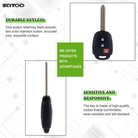 img 1 attached to 🔑 SCITOO Uncut Key Fob Remote for Toyota RAV4 Prius C Prius V 2013-2017 - 2pcs, 3 Buttons, HYQ12BDM Compatible