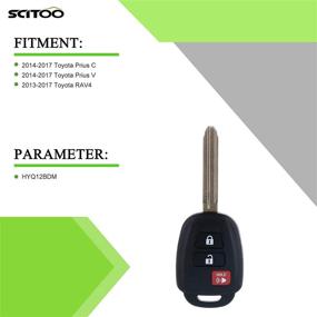 img 3 attached to 🔑 SCITOO Uncut Key Fob Remote for Toyota RAV4 Prius C Prius V 2013-2017 - 2pcs, 3 Buttons, HYQ12BDM Compatible