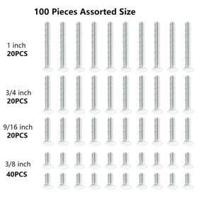 img 2 attached to 🔩 Versatile 100-Pack Wall Plate Screws: Taezn Outlet Cover Screws with 4 Length Sizes, Ideal Replacement for Switches, Light Plates & Wall Outlets - White Screws Included