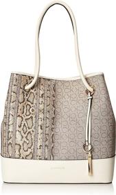 img 4 attached to Calvin Klein Gabrianna Monogram Almond Women's Handbags & Wallets