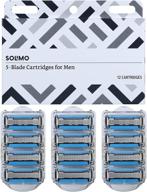 solimo 5-blade razor refills for men with dual lubrication and precision beard trimmer - 12 cartridges (compatible with solimo razor handles) logo
