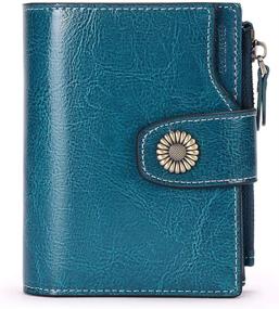 img 4 attached to 👜 Stylish Peacock Women's Handbags & Wallets: Compact Bi Fold Wallets with Blocking Leather