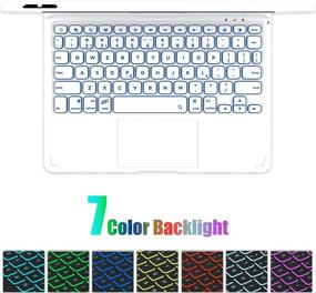 img 1 attached to Enhance Your iPad Experience with the New Touch iPad Keyboard Case - 10.2-inch iPad 7th Gen, 8th Gen (2020), Air 3, Pro 10.5 - 7 Color Backlight, 360° Protective Slim Cover - Smart Sleep Wake Function (White)