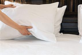 img 1 attached to 🛏️ Atlas 6-Piece Economy Polycotton Bulk Pillowcases - Standard Size A Grade, 130TC, 20"x30" White: Ideal for Clinics, Motels, Camps, Parties, and Chair Covers