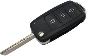 img 1 attached to 🚘 Premium Flip Folding Car Key Fob Case Shell: VW Volkswagen GTI Jetta Eos Golf - Keyless Entry Remote Control Key Fob Cover Housing (1)