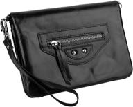 👜 yaluxe genuine leather women's purse wristlet wallet - rfid blocking, multiple pockets, large capacity; includes shoulder strap logo