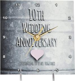 img 3 attached to 🕒 3dRose 10th Wedding Anniversary Tin Desk Clock - Celebrating 10 Years Together - 6x6 Inch Decorative Anniversary Keepsake (dc_154441_1)