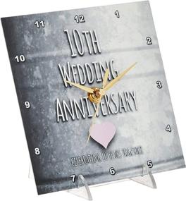 img 4 attached to 🕒 3dRose 10th Wedding Anniversary Tin Desk Clock - Celebrating 10 Years Together - 6x6 Inch Decorative Anniversary Keepsake (dc_154441_1)
