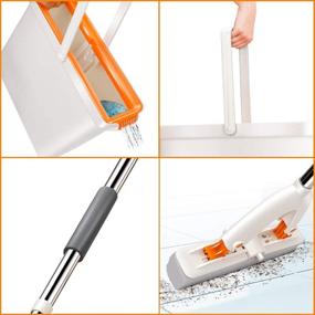 img 1 attached to 🧽 PVA Squeeze Sponge Roller Mop and Bucket Set: Effective Self-Wringing System for Hard Floors - Includes 3 Super Absorbent Sponge Heads