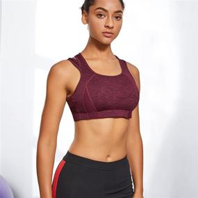 img 1 attached to 🏋️ Rolewpy High Impact Racerback Sports Bras: Full Coverage, High Support, Shock Control Padded, Ideal for Workout