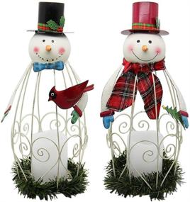 img 2 attached to Juegoal LED Candle Lantern Lights for Christmas Snowman Decorations - Battery Operated Holiday Party, 2 Pack
