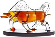 premium wooden animal whiskey decanter: ideal display for food service equipment & supplies logo