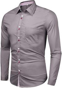 img 3 attached to 👔 LecGee Regular Men's Clothing: Sleeve Collar Cotton Shirts