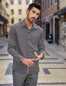 img 2 attached to 👔 LecGee Regular Men's Clothing: Sleeve Collar Cotton Shirts