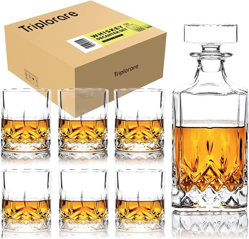 Triplorare Whiskey Decanter Glasses Fashioned logotipo