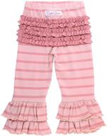 stretchy flare pants with 👖 ruffles for baby/toddler girls by rufflebutts logo
