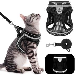 img 4 attached to 🐈 Breathable Cat Harness and Leash Set - Escape Proof Vest, Reflective Adjustable Soft Mesh Harness, Easy Control for Outdoor Walking - PUPTECK