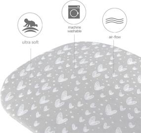 img 3 attached to SNOO Smart Sleeper Bassinet Sheets: Premium 100% Jersey Knit Cotton in Grey Print for Baby