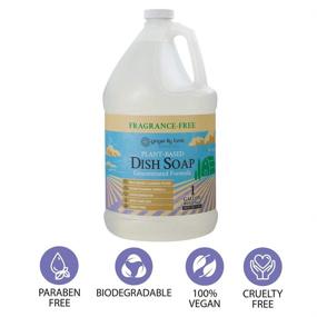 img 1 attached to 🍽️ Ginger Lily Farms Botanicals Plant-Based Liquid Dish Soap - Max Grease Cleaning Power, Fragrance-Free, 1 Gallon Refill (128 Fl. Oz.)