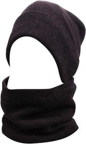 img 3 attached to Warm and Stylish Mens Winter 3-Piece Set: Scarf, Skull Beanie Hat, Cap, and Touch Screen Gloves Mittens