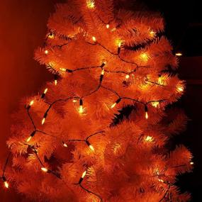 img 2 attached to 🎃 Joliyoou Orange Halloween String Lights, 50 LED Battery Operated 16ft Halloween Mini String Lights with 8 Lighting Modes, Indoor Outdoor LED Battery Holiday Fairy String Lights with Timer for Halloween Decorations, 2 Pack