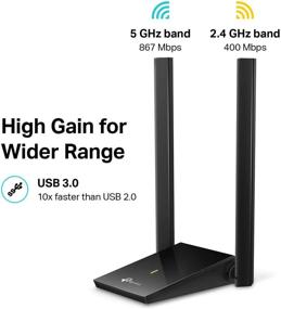 img 3 attached to TP-Link Archer T4U Plus: Dual Band USB WiFi Adapter for Desktop PC - AC1300Mbps, High Gain 5dBi Antennas, Windows 10/8.1/8/7, Mac OS
