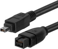 cmple - 15ft bilingual firewire 800/firewire 400 cable - high speed firewire 9 pin to 4 pin cable for macbook pc - 15 feet black - ieee 1394 logo